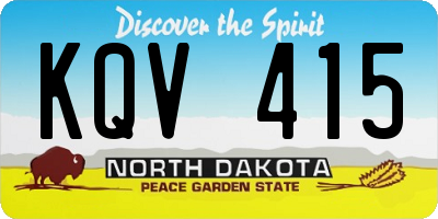 ND license plate KQV415