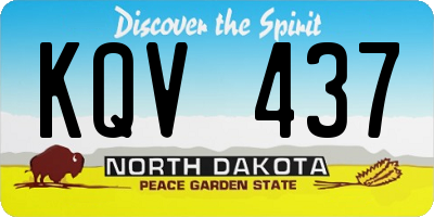 ND license plate KQV437