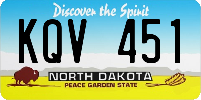 ND license plate KQV451
