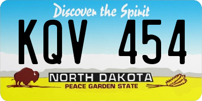 ND license plate KQV454
