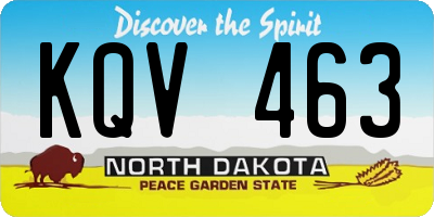 ND license plate KQV463