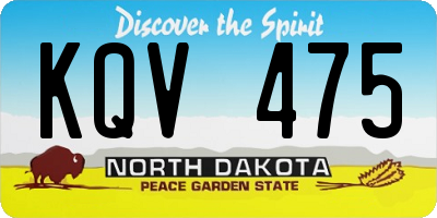 ND license plate KQV475
