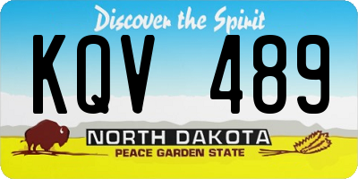 ND license plate KQV489