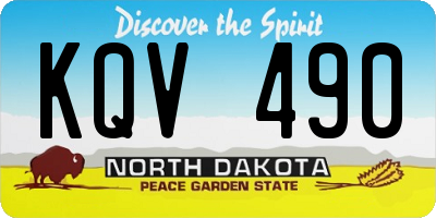 ND license plate KQV490
