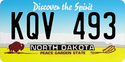 ND license plate KQV493