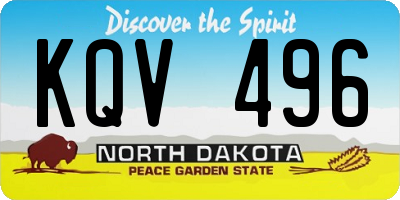 ND license plate KQV496