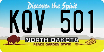 ND license plate KQV501