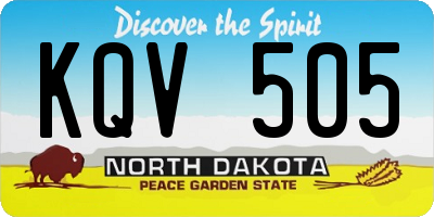 ND license plate KQV505