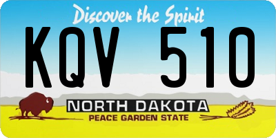 ND license plate KQV510