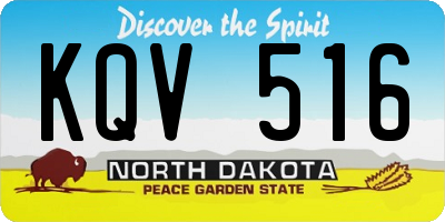 ND license plate KQV516