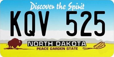 ND license plate KQV525