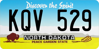 ND license plate KQV529