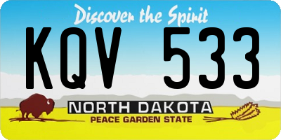 ND license plate KQV533