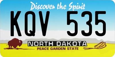 ND license plate KQV535