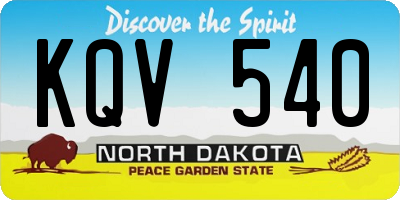 ND license plate KQV540