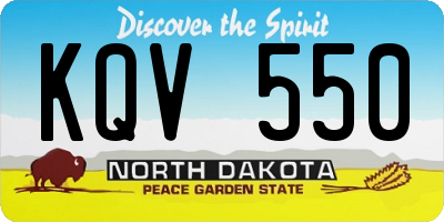 ND license plate KQV550