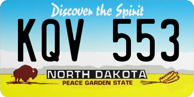 ND license plate KQV553