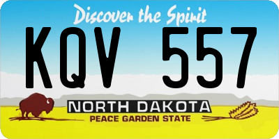 ND license plate KQV557