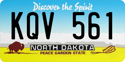 ND license plate KQV561