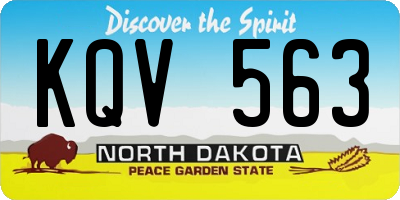 ND license plate KQV563