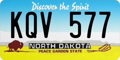 ND license plate KQV577