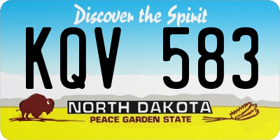 ND license plate KQV583