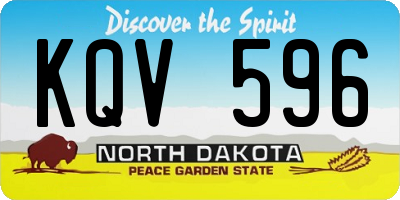 ND license plate KQV596
