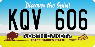 ND license plate KQV606
