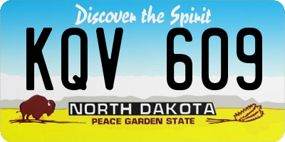 ND license plate KQV609