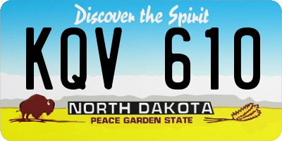 ND license plate KQV610