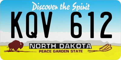 ND license plate KQV612
