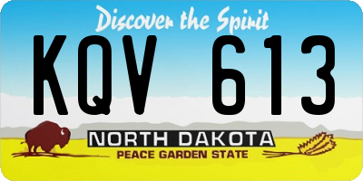ND license plate KQV613
