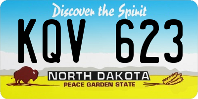 ND license plate KQV623