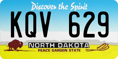 ND license plate KQV629