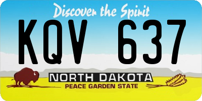 ND license plate KQV637