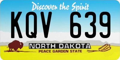 ND license plate KQV639