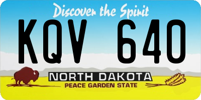 ND license plate KQV640