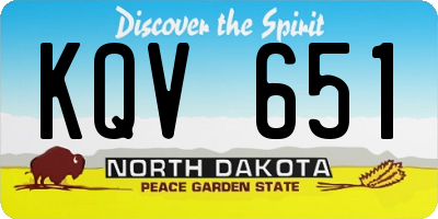 ND license plate KQV651