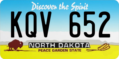 ND license plate KQV652