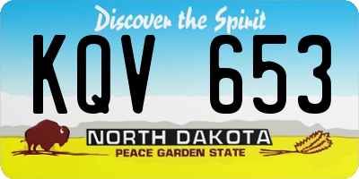 ND license plate KQV653