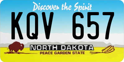 ND license plate KQV657
