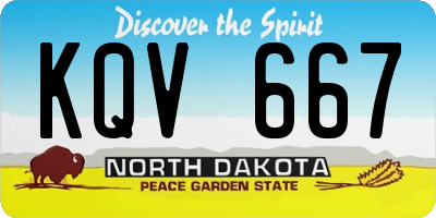 ND license plate KQV667
