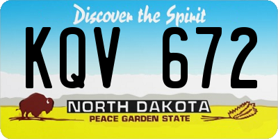 ND license plate KQV672