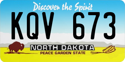 ND license plate KQV673