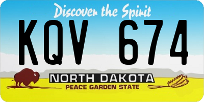 ND license plate KQV674