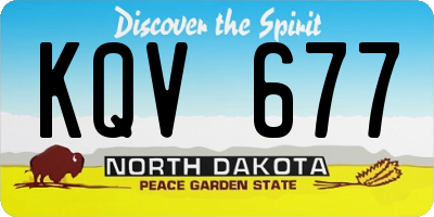 ND license plate KQV677