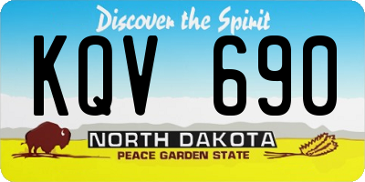ND license plate KQV690