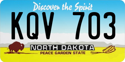 ND license plate KQV703