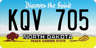 ND license plate KQV705