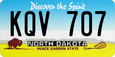 ND license plate KQV707